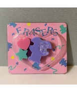 Vintage Sanrio 1988 Erasers Set Bear Heart Star - £35.54 GBP