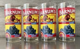 4 Barnum&#39;s Animal Crackers Drinking Glasses Anchor Hocking Juice Milk Tumbler - £12.60 GBP