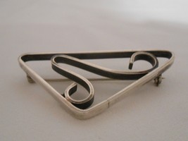 Sterling Modernist Brooch Vintage Bessette Sterling Silver Mid Century - £30.52 GBP