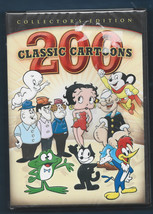 Factory Sealed DVD-200 Classic Cartoons-4 Disc Set-Betty Boop, Popeye - £5.50 GBP