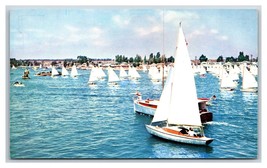 Flight of the Snowbirds Boats Newport Harbor California UNP Chrome Postcard A15 - £2.30 GBP