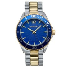 NEW Rousseau 9445 Men&#39;s Suter Luminous Blue Dial  Silver/Gold Band Watch - £20.09 GBP