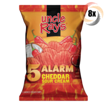 8x Bags Uncle Ray&#39;s 5 Alarm Cheddar Sour Cream Flavored Potato Chips | 3oz - £21.63 GBP