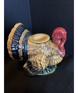 VTG Napcoware Ceramic Turkey Taper Candle Holder Hand Painted &amp; Glazed J... - $12.36