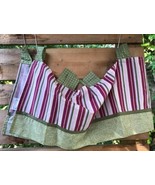Cocalo Baby Window Valance 12&quot; x 53&quot; (135 x 30.5 cm) Sage Plum Striped P... - $14.09 CAD