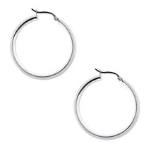Sterling Silver Small Medium Large Round Circle Hoop Earrings Snap Clasp - £14.94 GBP+