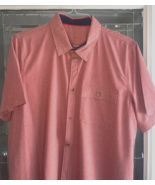 Avalanche Shirt Mens Sz L Peach Stretch Pocket Button Up Short Sleeve - $278.36 MXN