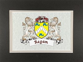 Regan Irish Coat of Arms Print - Frameable 9&quot; x 12&quot; - $19.55