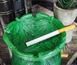 Novelty Live Hippie Free Green Pot Leaf Weed Shaped Cigarette Ashtray Figurine - £13.57 GBP