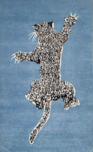 Blue Leopard Runner Hand Tufted Rug,Cut Pile Rug,Area Rug,Soft Rug,Kids Rug. - £82.86 GBP+