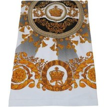 Men LAVERITA European Fashion Crew Shirt Rhine Stones Crown Florals 12089 White image 2