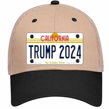 Trump 2024 California Novelty Khaki Mesh License Plate Hat - £22.83 GBP