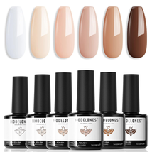 Mother&#39;s Day Gifts for Mom Women, Gel Nail Polish Set - 6 Colors Nude Brown Whit - £16.74 GBP