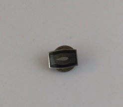 Small Black &amp; Silver Rectangle Lapel Hat Pin - £5.81 GBP