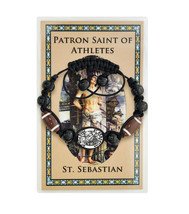 St. Sebastian Football Bracelet Plus A Laminated Holy Card - £7.86 GBP