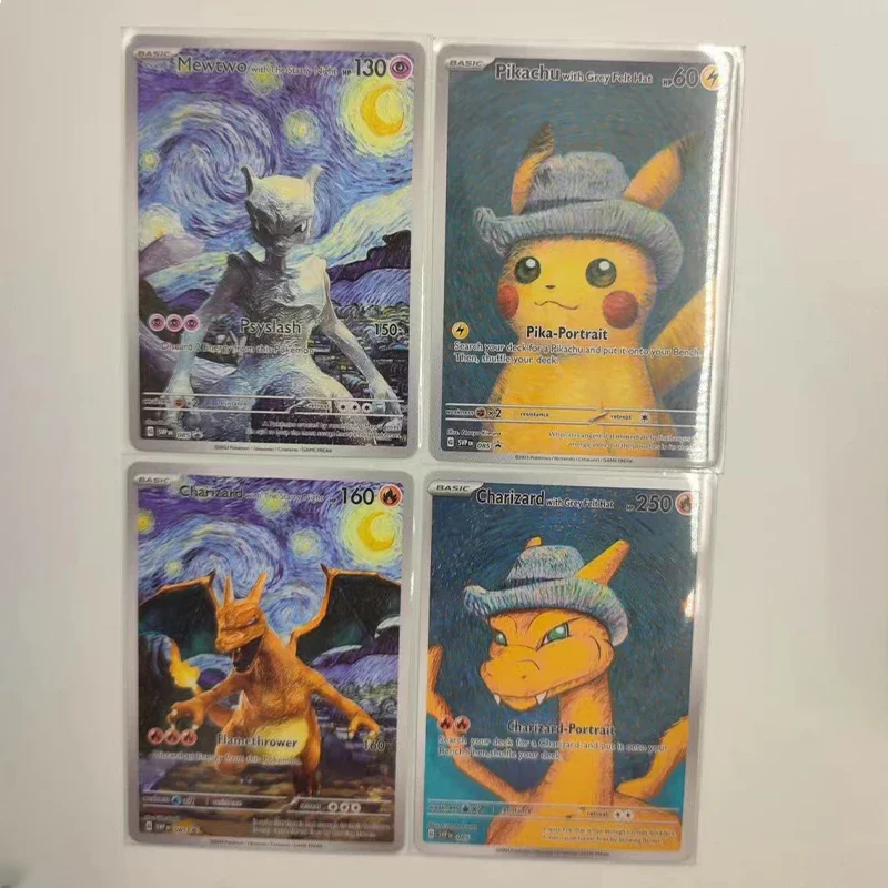 18Pcs Pokemon Van Gogh Museum Pikachu Collection Cards DIY Pokemon Classic - £17.56 GBP