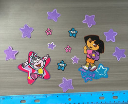 Dora &amp; Boots and Stars Fabric Appliques Iron-ons - £3.94 GBP