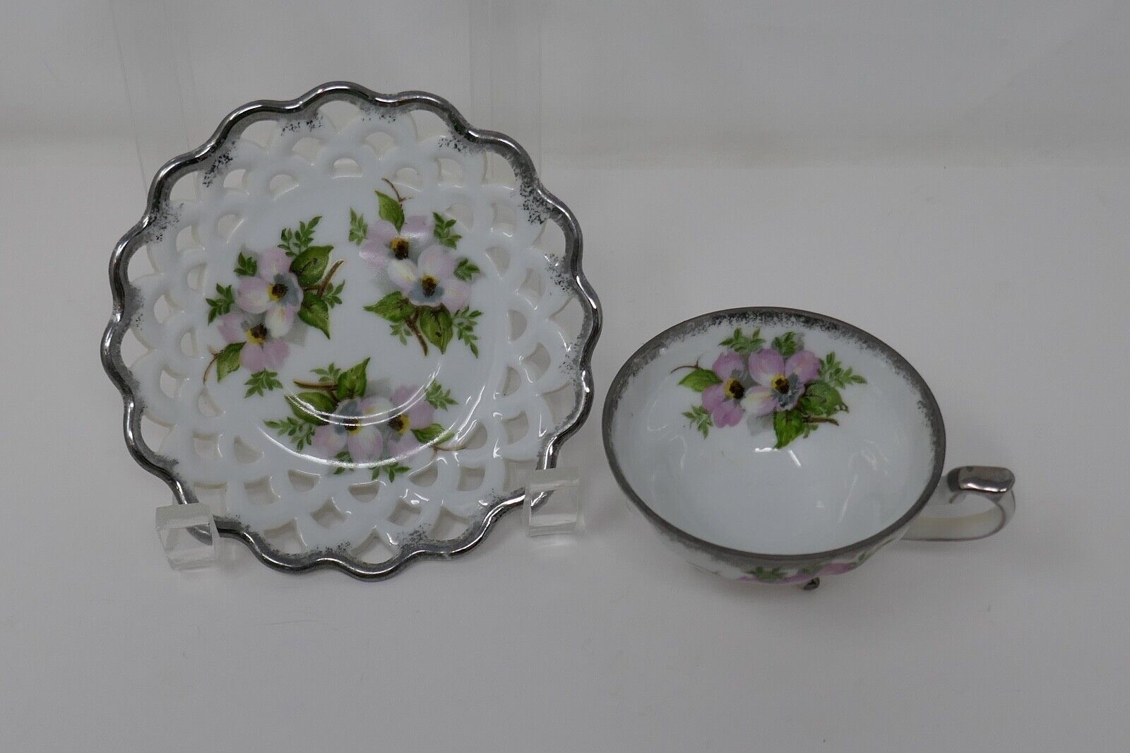 Trident Ware Japan Footed Tea Cup &amp; Saucer - $33.99