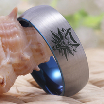 YGK Trendy, 8mm, Silver, Tungsten Carbide, The Witcher Logo Themed Ring - Unisex - £33.56 GBP