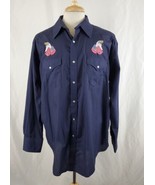 High Noon Western Shirt XL Embroidered Flag Eagle Snap Cowboy Rockabilly... - £25.88 GBP