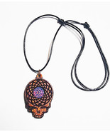 Grateful Dead SYF Mahogany Wood Blown Glass Pendant  Necklace J1 - $39.99