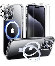 iPhone 15 Pro Case Compatible MagSafe, 2 Pcs Tempered Glass Screen Protect NEW - $8.86