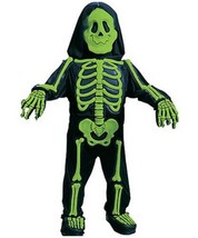 Boys Green Skeleton 3-D Skelebones Jumpsuit, Mask 6 Pc Halloween Costume... - £23.22 GBP