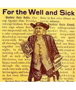 Quaker Oats For Well And Sick 1897 Advertisement Victorian Cereal Yellow... - $30.90 CAD