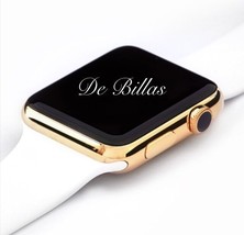 42MM Apple Watch 24K Gold Plated W/White Sport gold plated Band - £485.60 GBP