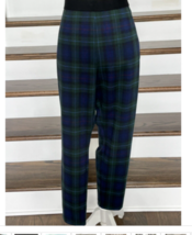 Talbots Green/Blue Plaid Soho Ankle High Waist Pant Sz 8 - $24.75