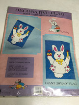 VTG 1994 Easter Bunny Rabbit Huge 28x40&quot; Decorative Nylon Flag - £13.72 GBP