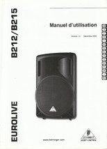 User Owners MANUAL Behringer Eurolive B212/B215 Speakers Directions 15 Languages - £19.88 GBP