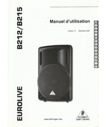 User Owners MANUAL Behringer Eurolive B212/B215 Speakers Directions 15 L... - £12.75 GBP