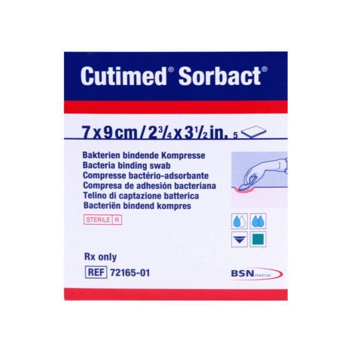 Cutimed Sorbact Dressings Swabs x 5 (Choose size) Antibacterial/Antifungal Ulcer