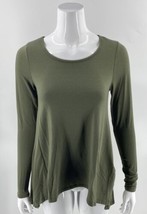 Poof Tunic Top Size Small Army Green Sharkbite Curved Hem Shirt Womens - £9.49 GBP