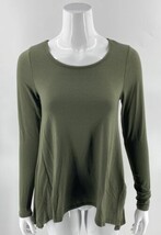 Poof Tunic Top Size Small Army Green Sharkbite Curved Hem Shirt Womens - £9.46 GBP