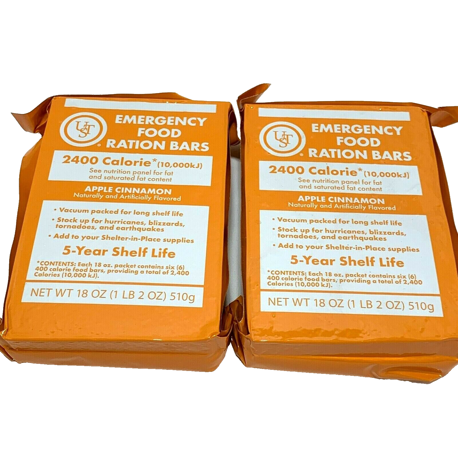Emergency Food Ration Bars UST 2400 Calorie Apple-Cinnamon Shelter-in-Place Food