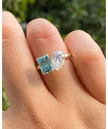 5.10 TW Radiant And Pear Cut Toi Et Moi Engagement Ring Wedding Ring - $99.99