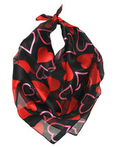 Hearts Scarf Neckerchief 21&quot; Square Bandana Cardiologist Valentine Pet U... - £7.90 GBP