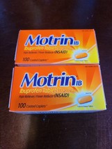2 Boxes Motrin IB Ibuprofen 200mg Caplets 100 count (B1) - $18.61