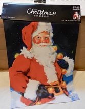 Christmas Santa Flag 12 1/2&quot; x 18&quot; Santa&#39;s Big Night The Christmas Shopp... - £5.46 GBP