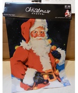 Christmas Santa Flag 12 1/2&quot; x 18&quot; Santa&#39;s Big Night The Christmas Shopp... - £5.38 GBP