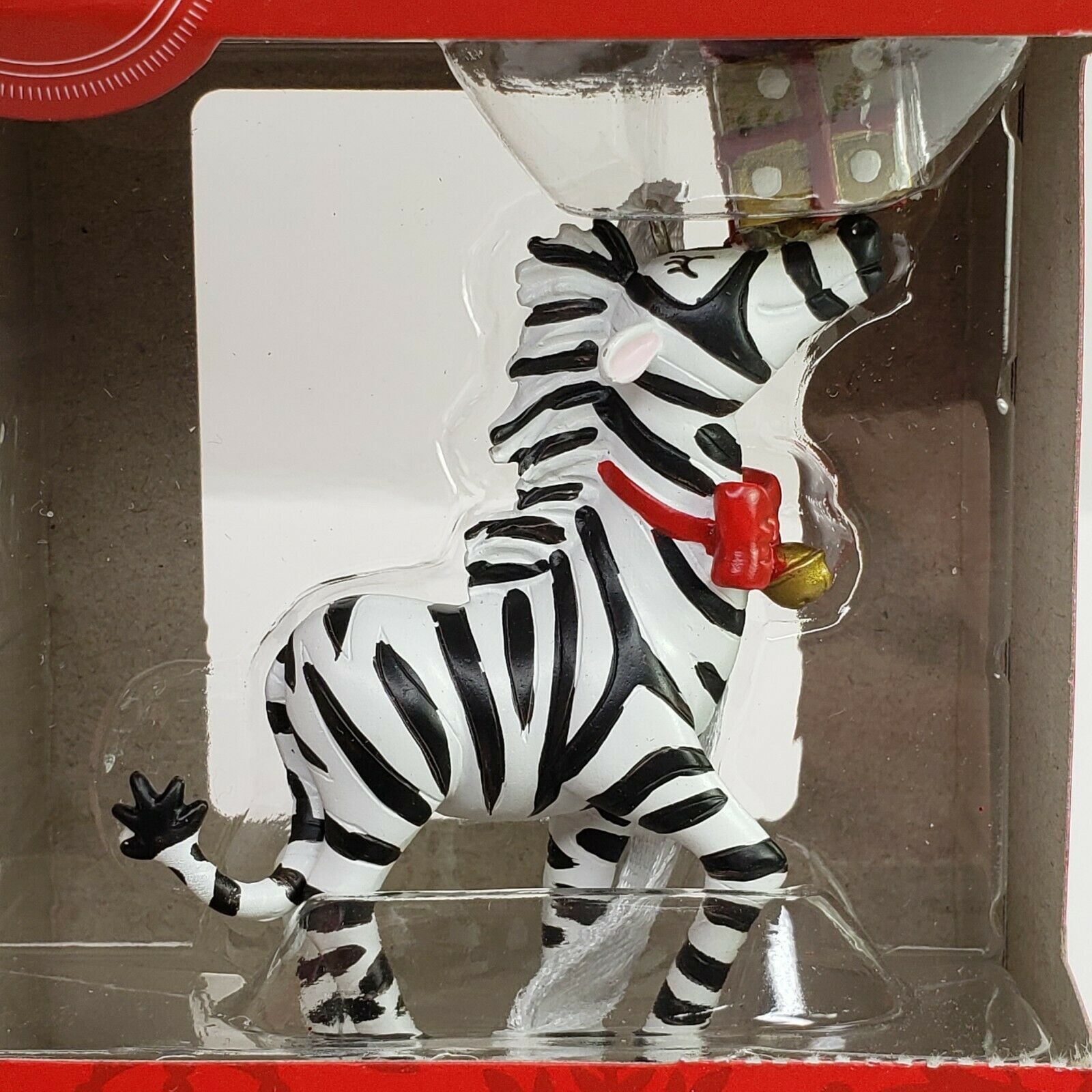 Primary image for Hallmark Prancing Zebra Christmas Tree Ornament with Gift Box Walmart Exclusive
