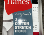 Hanes Ultimate ~ 3-Pair Women&#39;s Thong Underwear Panties Cotton Originals... - $15.85