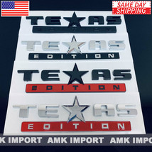 10&quot; TEXAS Edition Logo Emblem Decal Sign Black Chrome Red Truck Boat Car... - £8.52 GBP+