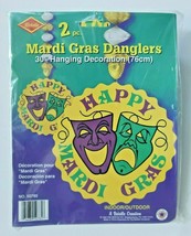 1992 Beistle Mardi Gras Danglers 30" Hanging Decoration New In Packaging - $14.99