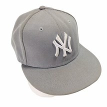 New York Yankees New Era Genuine Merchandise 7 1/2 Gray Hat Cap Rose Embroidered - £26.53 GBP