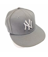 New York Yankees New Era Genuine Merchandise 7 1/2 Gray Hat Cap Rose Emb... - £26.11 GBP