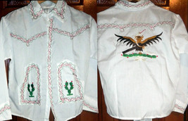 Mens Many Sizes Shirts For Mexican Folklorico Charro Fiesta Dance Handma... - $42.37+