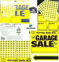 Garage Yard Sale SIGN KIT 8"x12 SignS arrows Price Label Stickers HILLMA... - $25.43